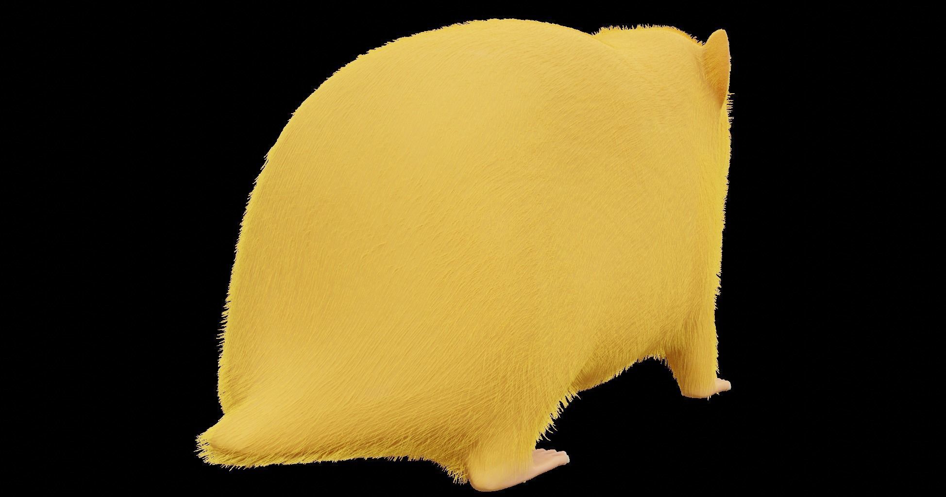 Hamster with Hair Cards and Fur Options Low-poly 3D model_64
