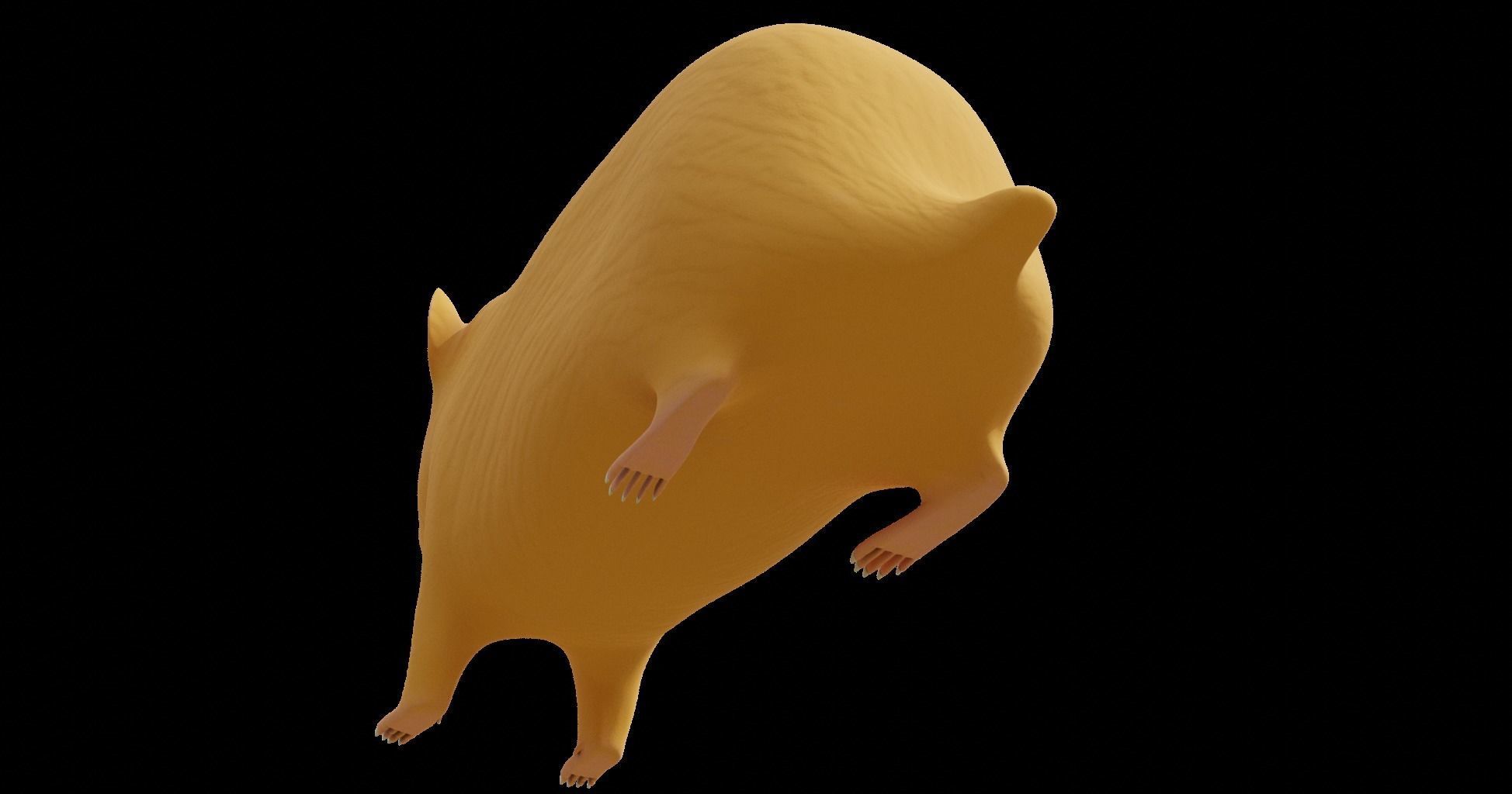 Hamster with Hair Cards and Fur Options Low-poly 3D model_49