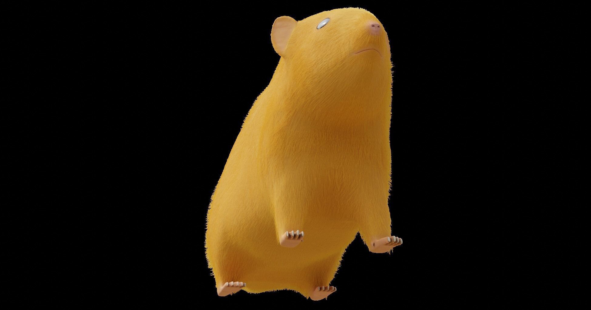 Hamster with Hair Cards and Fur Options Low-poly 3D model_46