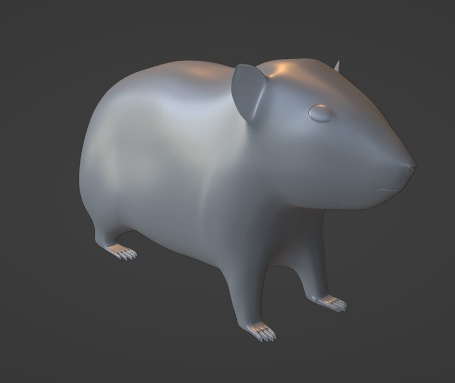 Hamster with Hair Cards and Fur Options Low-poly 3D model_23