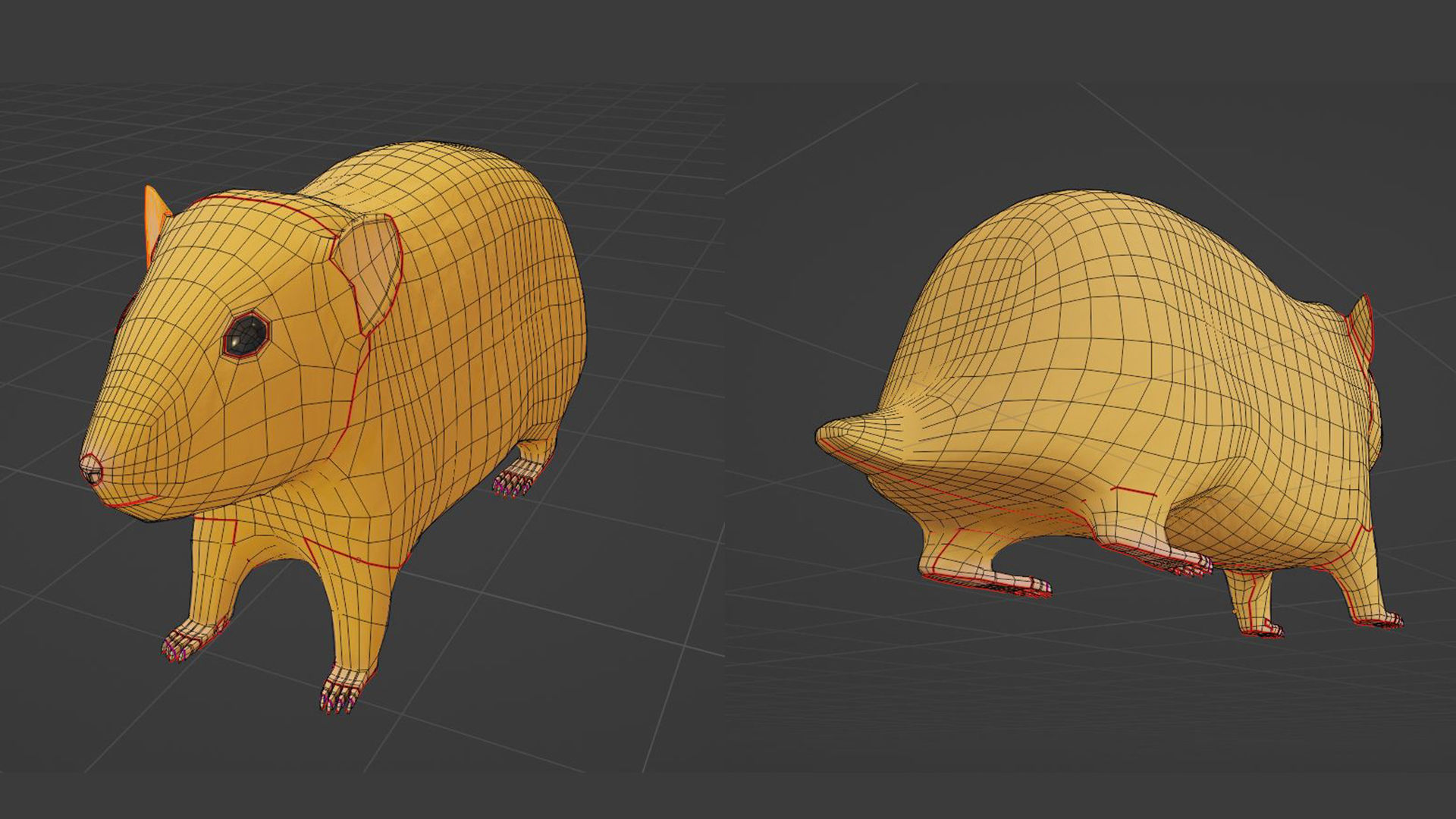 Hamster with Hair Cards and Fur Options Low-poly 3D model_18