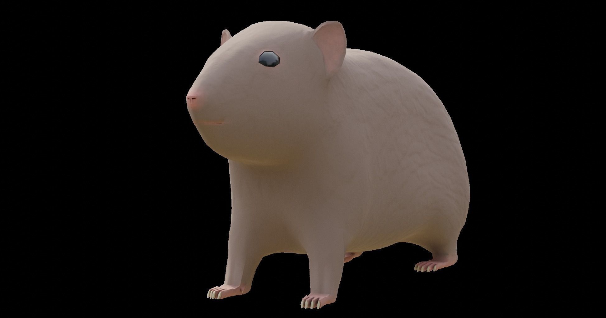 Hamster with Hair Cards and Fur Options Low-poly 3D model_45