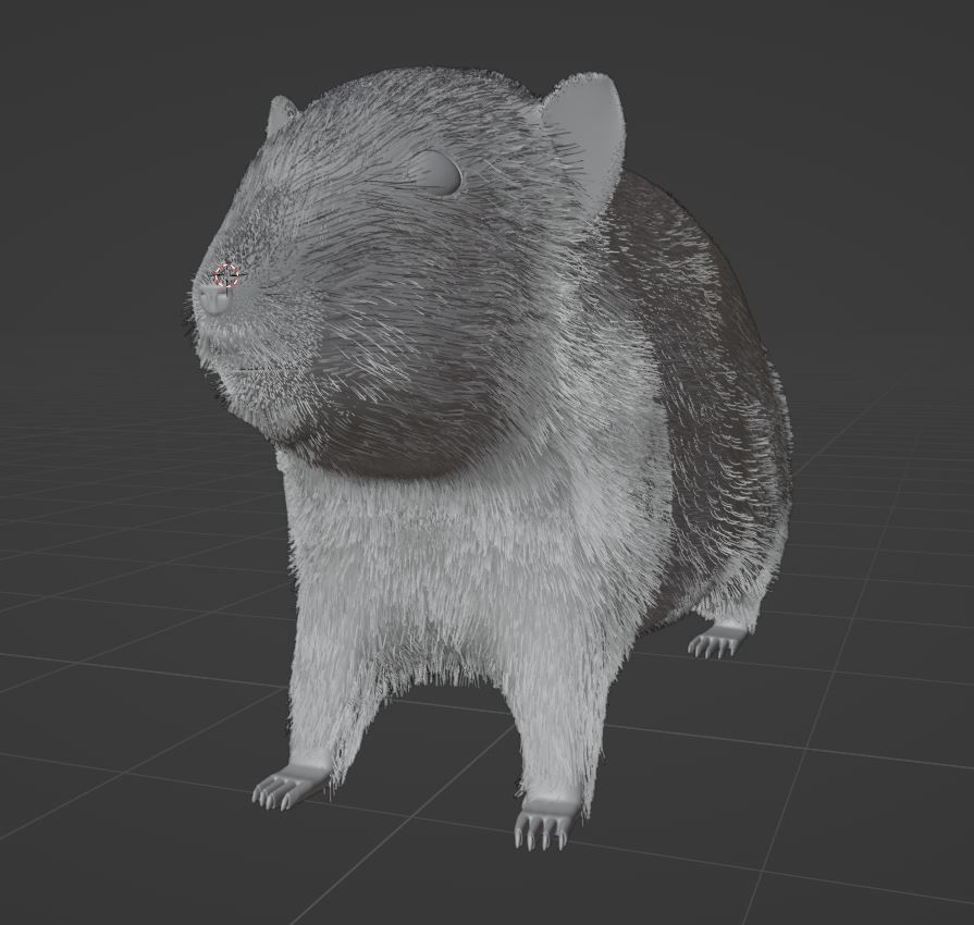 Hamster with Hair Cards and Fur Options Low-poly 3D model_33