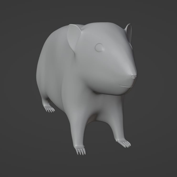 Hamster with Hair Cards and Fur Options Low-poly 3D model_24