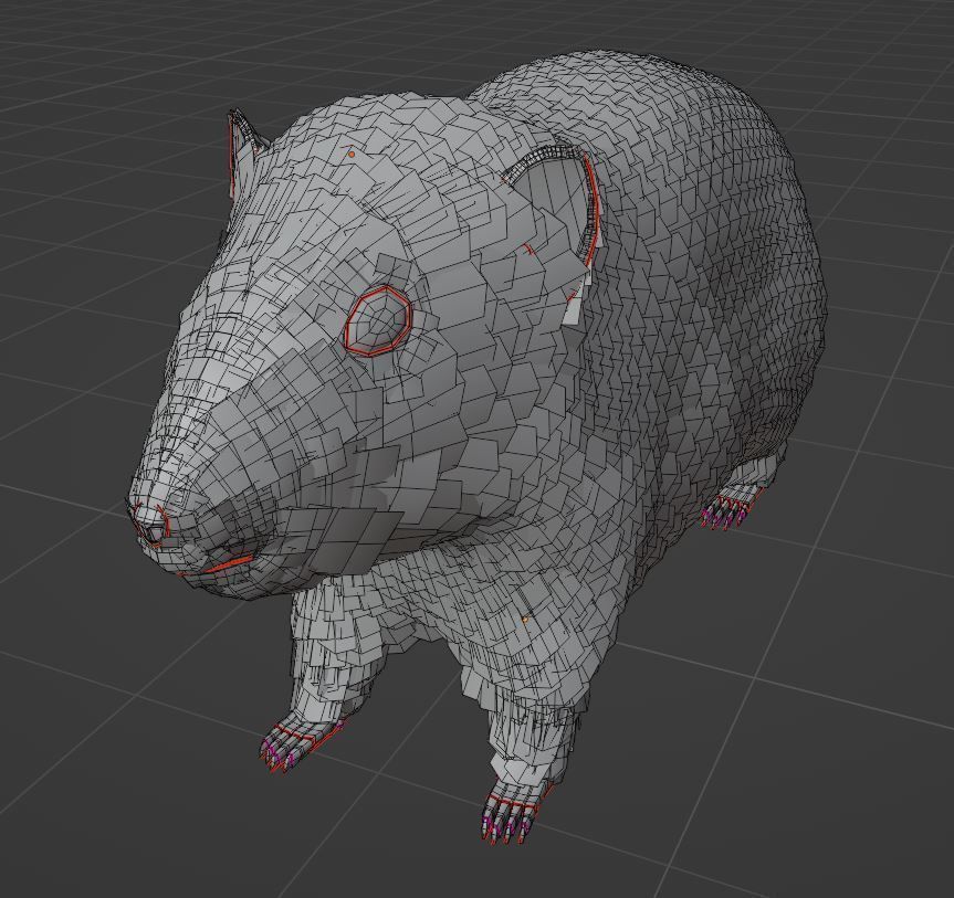 Hamster with Hair Cards and Fur Options Low-poly 3D model_38