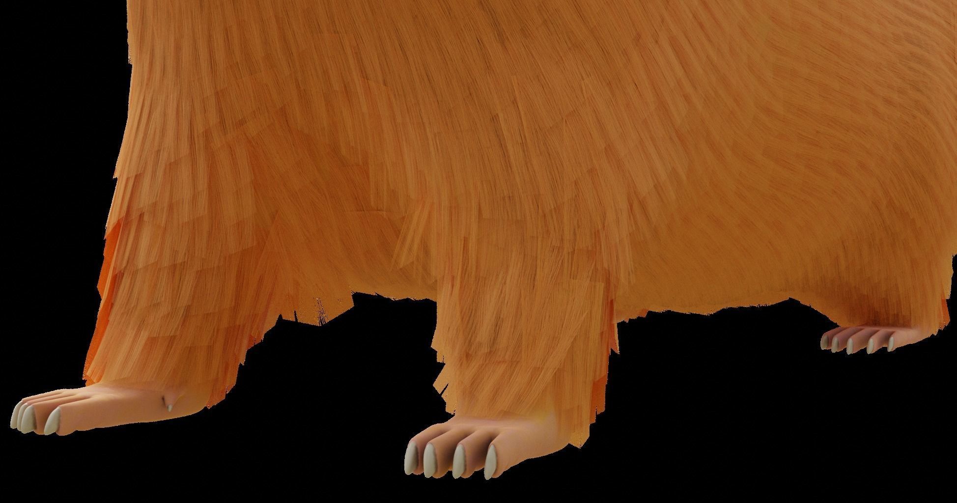 Hamster with Hair Cards and Fur Options Low-poly 3D model_55