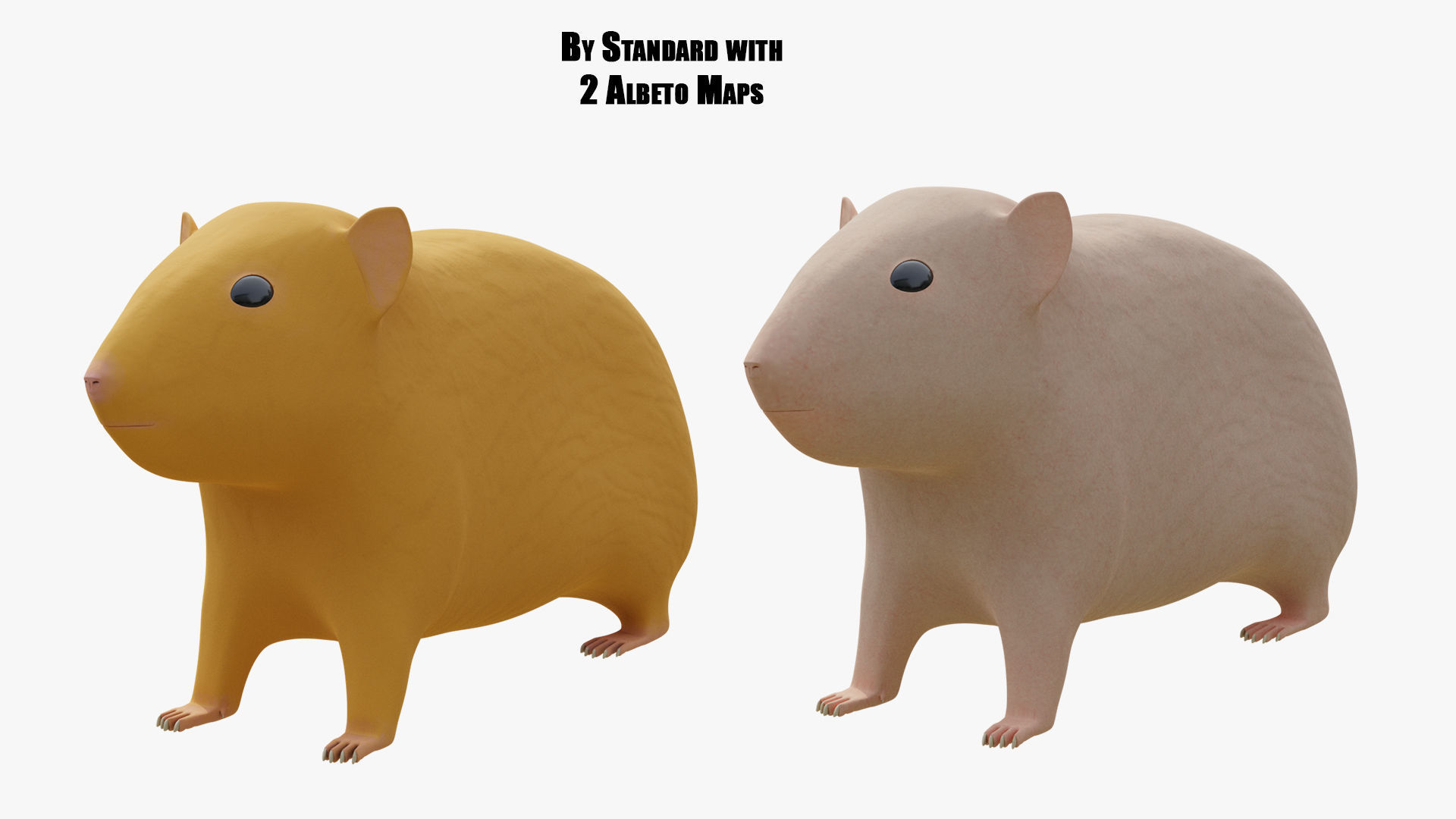 Hamster with Hair Cards and Fur Options Low-poly 3D model_4