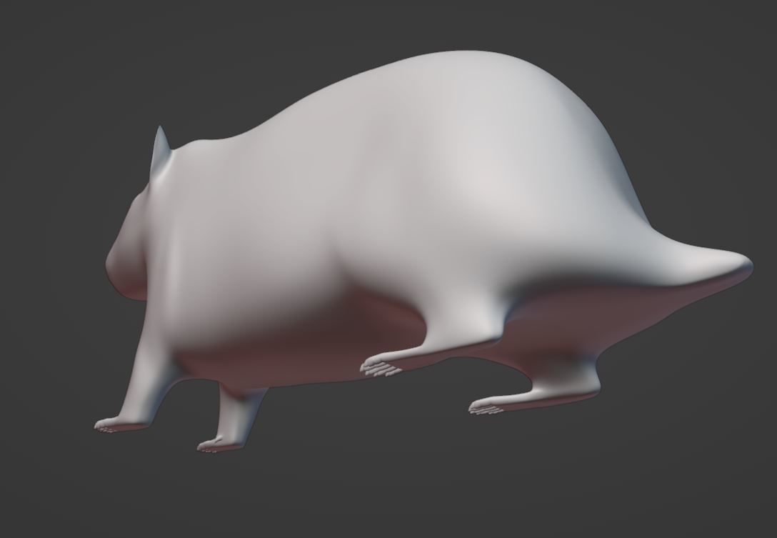 Hamster with Hair Cards and Fur Options Low-poly 3D model_27