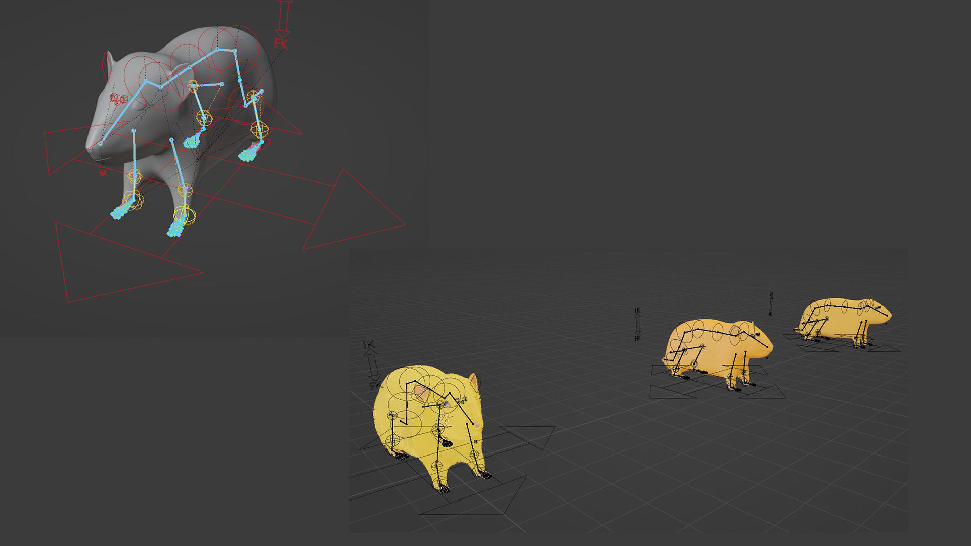 Hamster with Hair Cards and Fur Options Low-poly 3D model_20