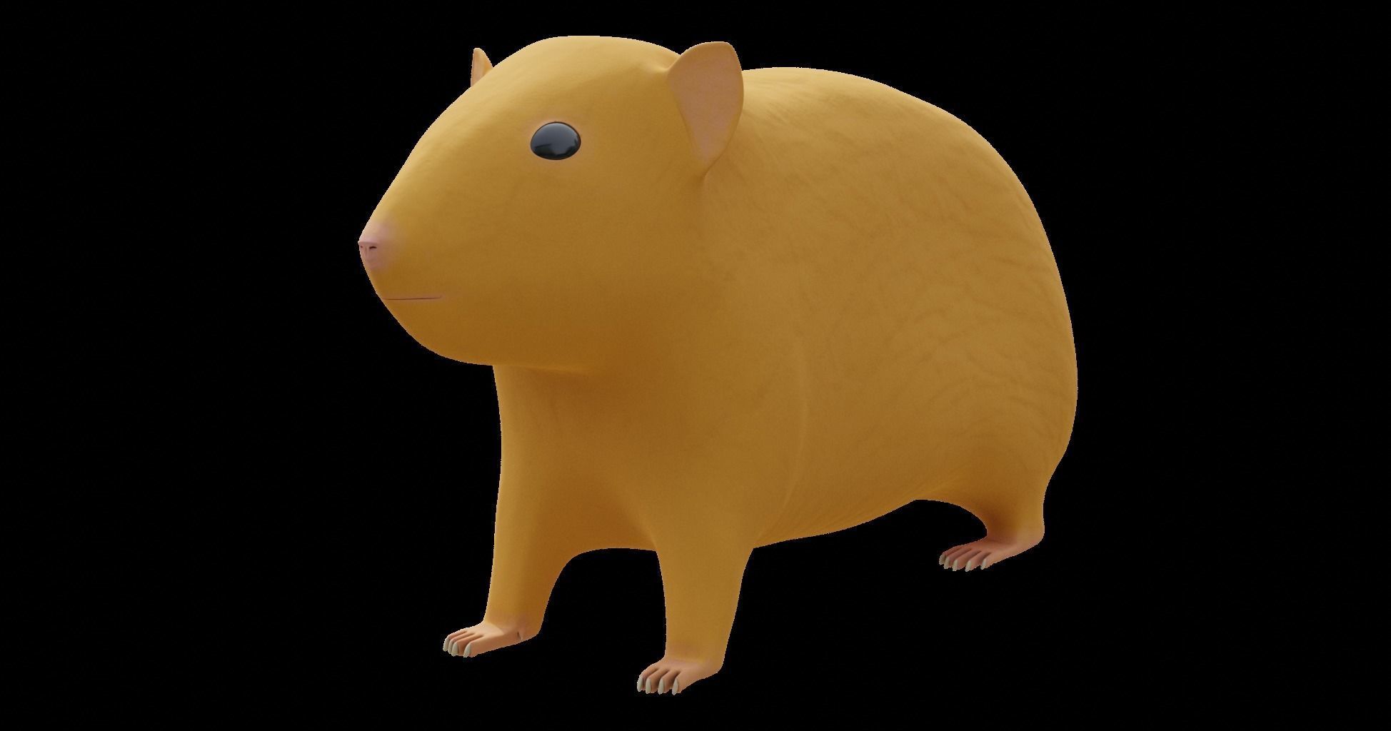 Hamster with Hair Cards and Fur Options Low-poly 3D model_60