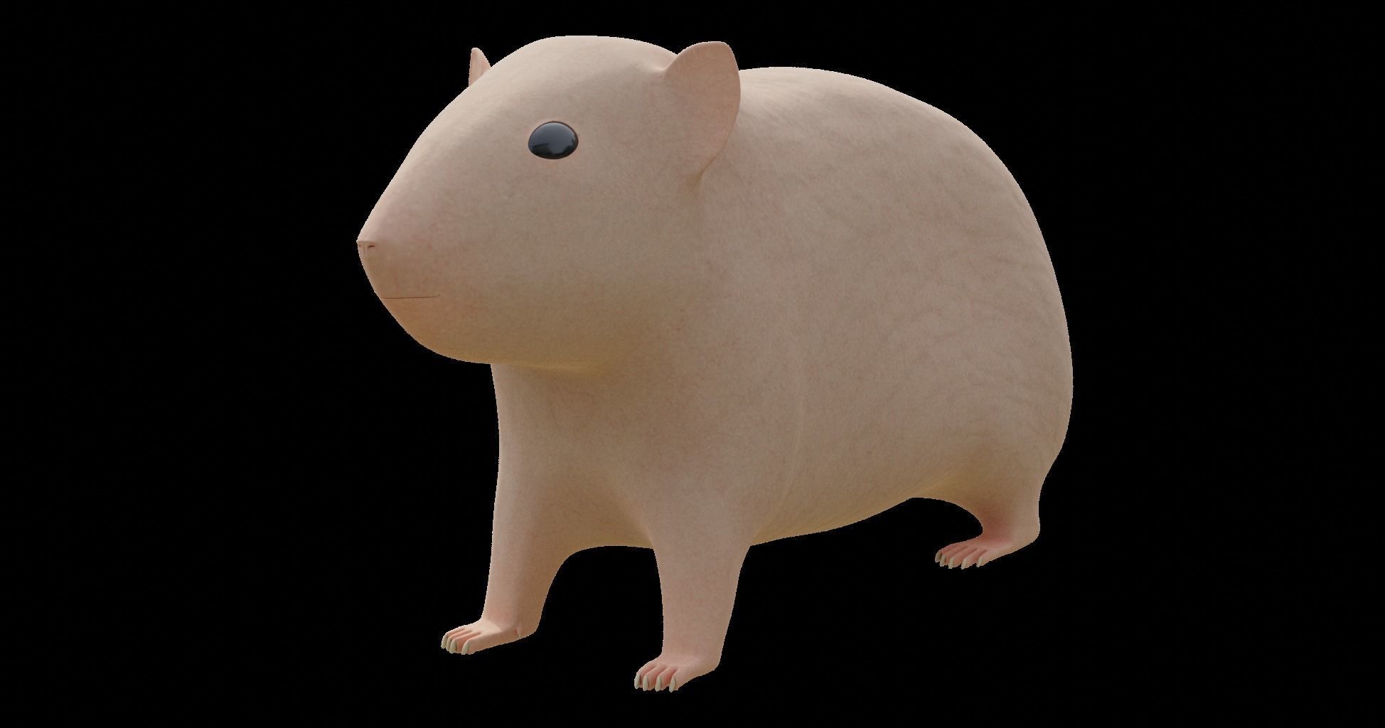 Hamster with Hair Cards and Fur Options Low-poly 3D model_53