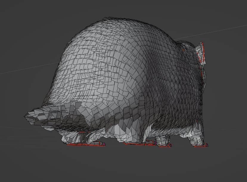 Hamster with Hair Cards and Fur Options Low-poly 3D model_34