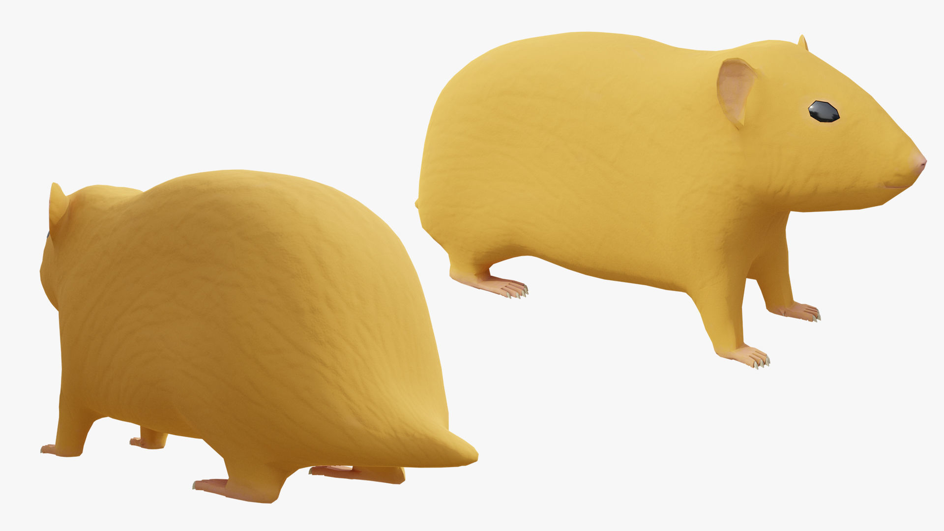 Hamster with Hair Cards and Fur Options Low-poly 3D model_14