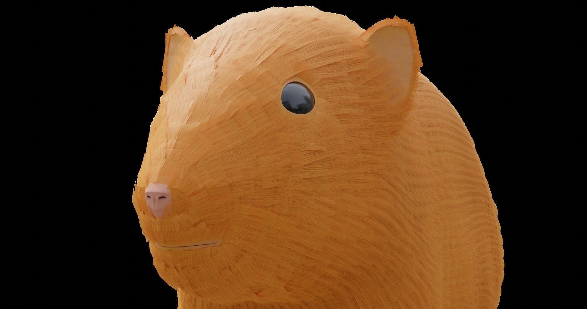 Hamster with Hair Cards and Fur Options Low-poly 3D model_61