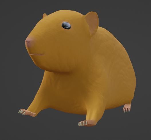 Hamster with Hair Cards and Fur Options Low-poly 3D model_31