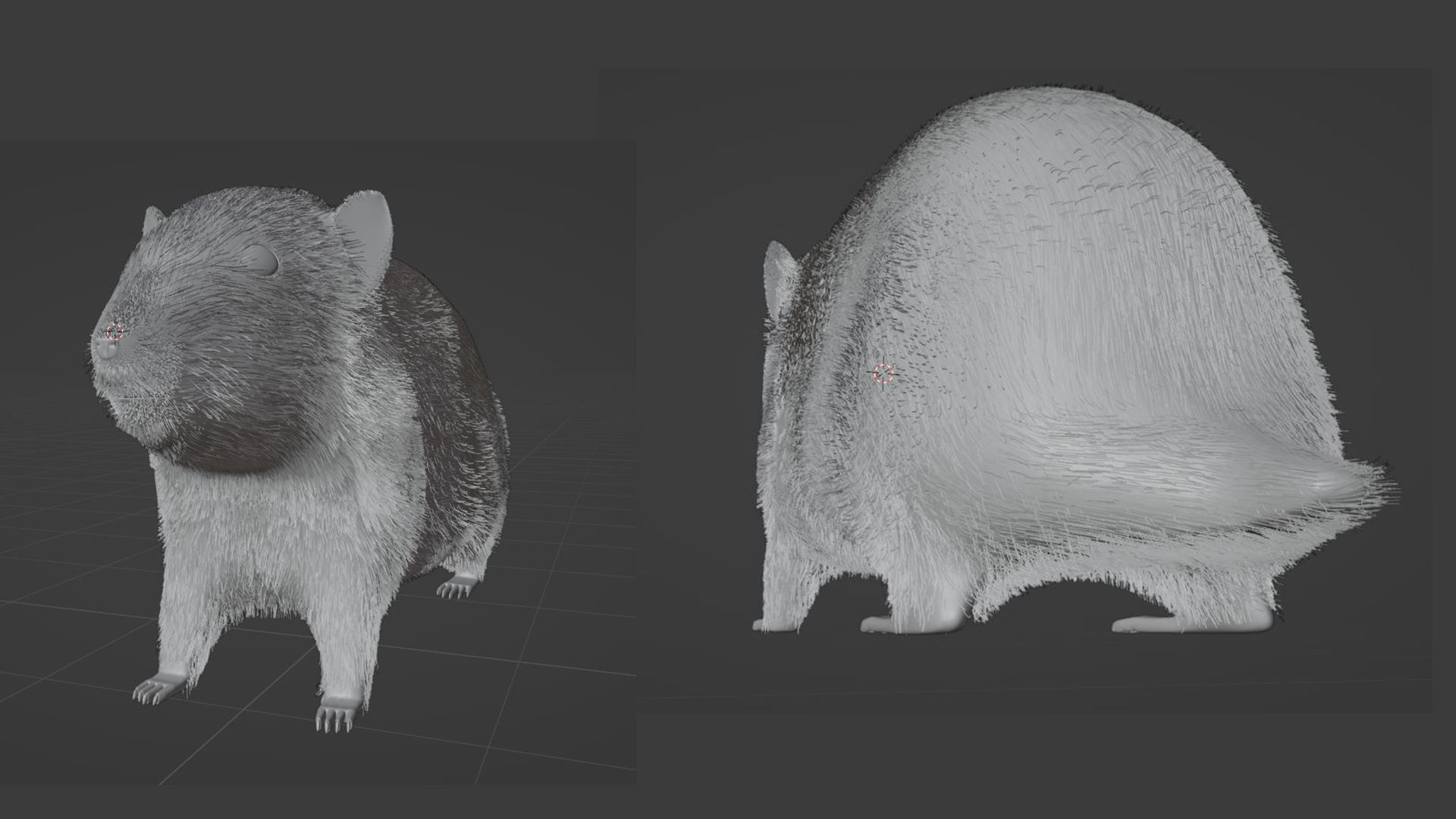Hamster with Hair Cards and Fur Options Low-poly 3D model_17