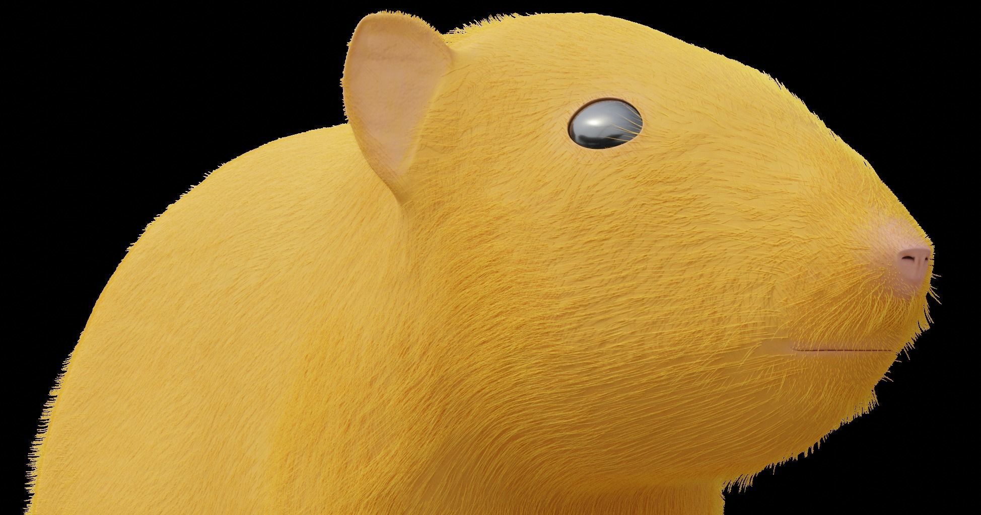 Hamster with Hair Cards and Fur Options Low-poly 3D model_63