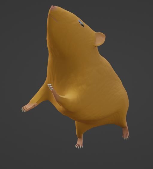 Hamster with Hair Cards and Fur Options Low-poly 3D model_30