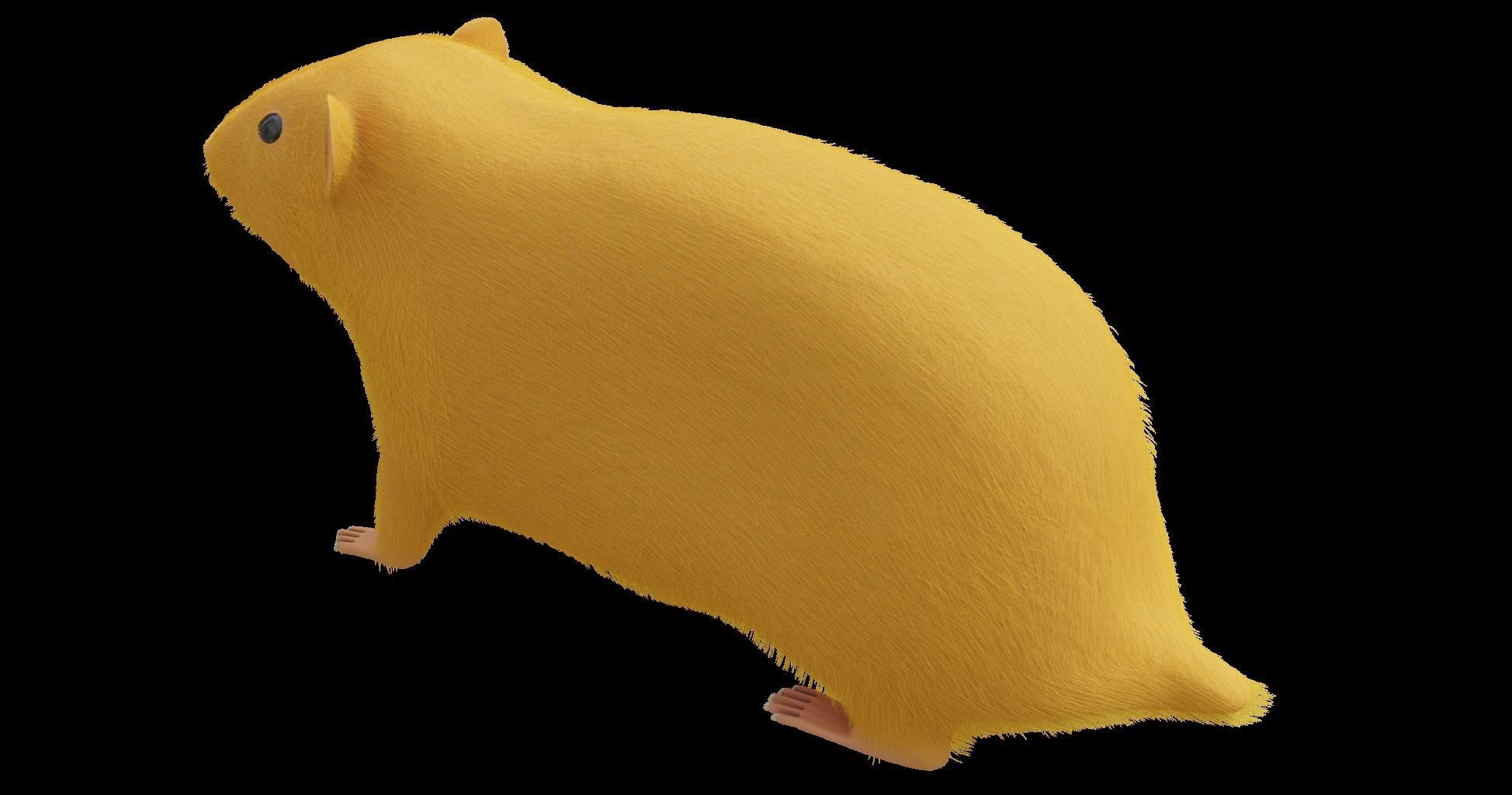 Hamster with Hair Cards and Fur Options Low-poly 3D model_52