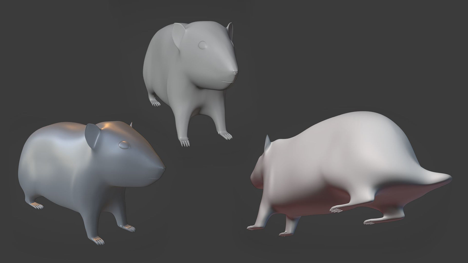 Hamster with Hair Cards and Fur Options Low-poly 3D model_16