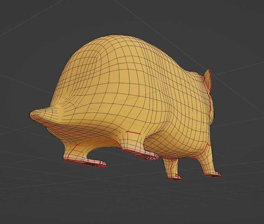 Hamster with Hair Cards and Fur Options Low-poly 3D model_25