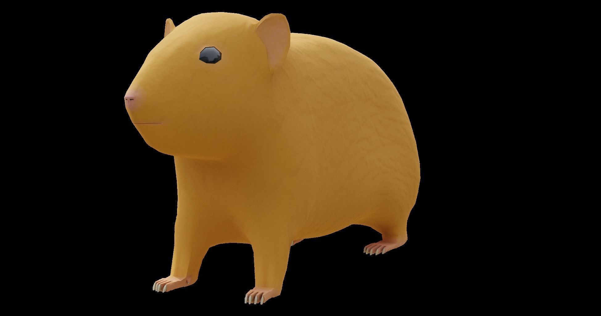 Hamster with Hair Cards and Fur Options Low-poly 3D model_43