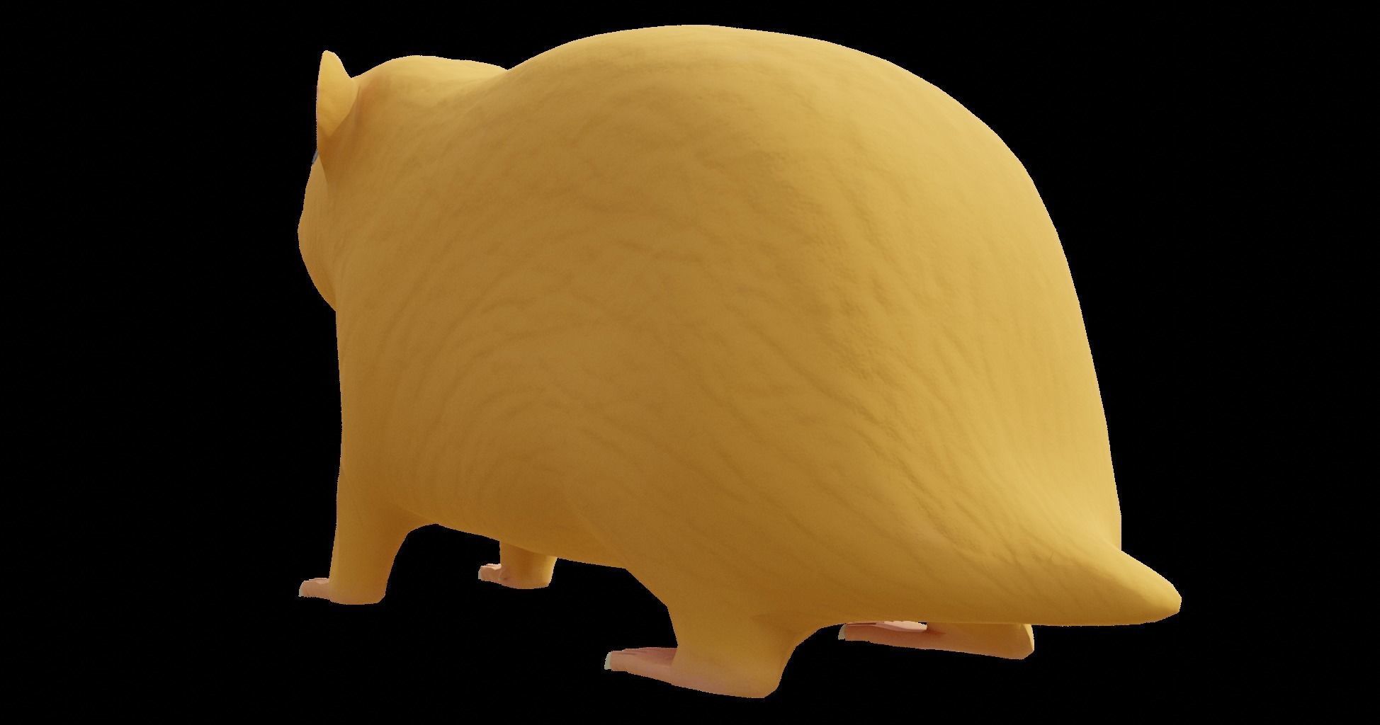 Hamster with Hair Cards and Fur Options Low-poly 3D model_51