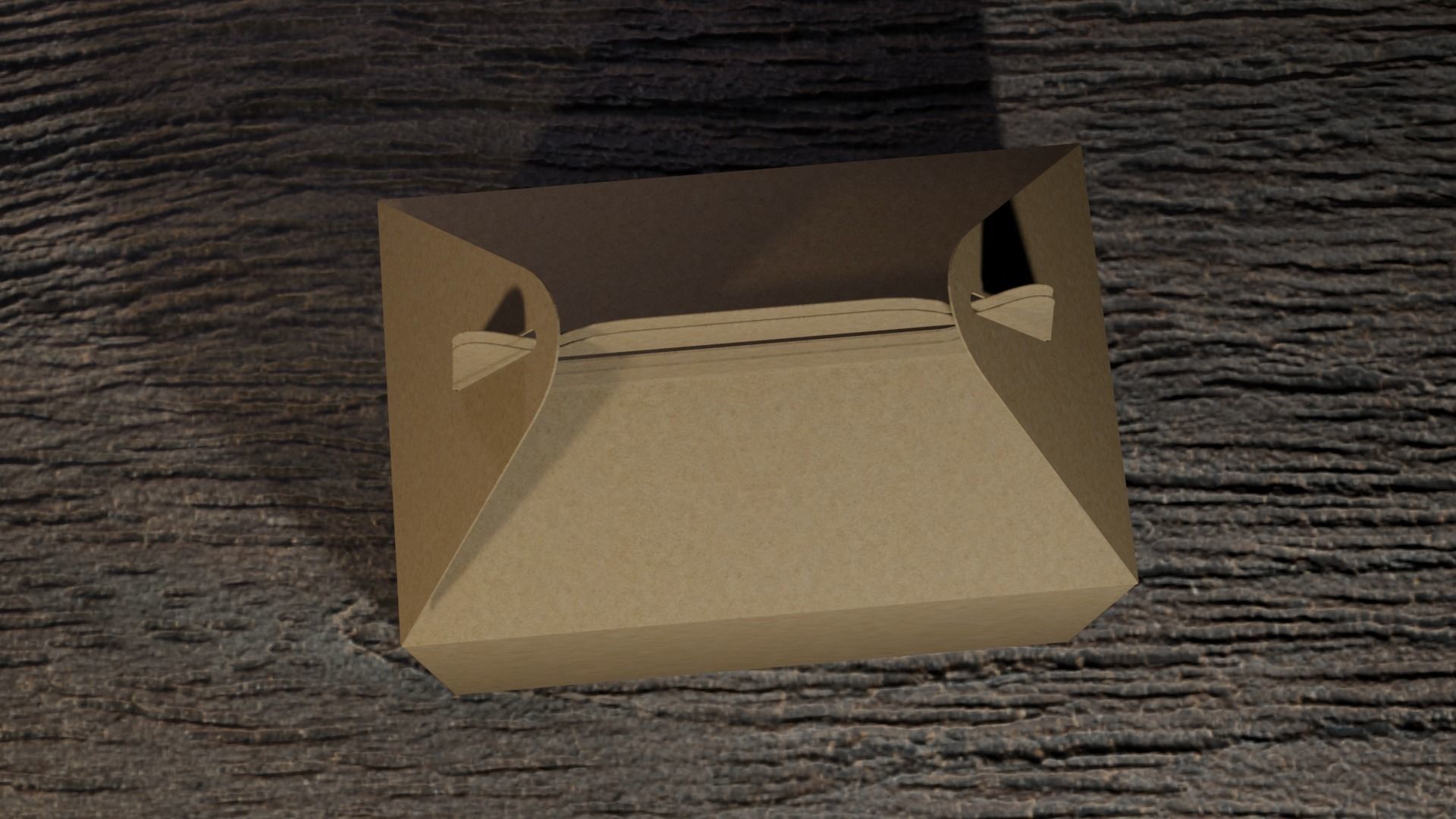 Brown Paper Gable Box 3D model_1