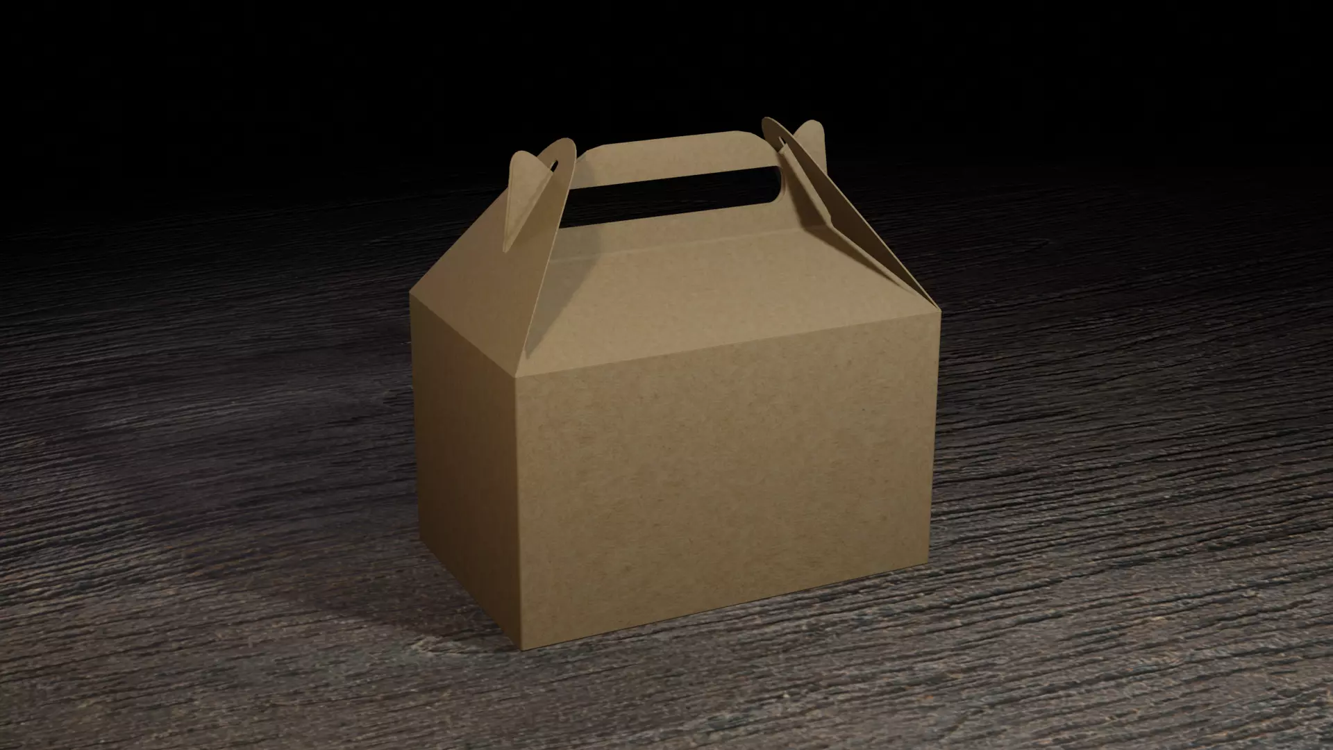 Brown Paper Gable Box 3D model_0