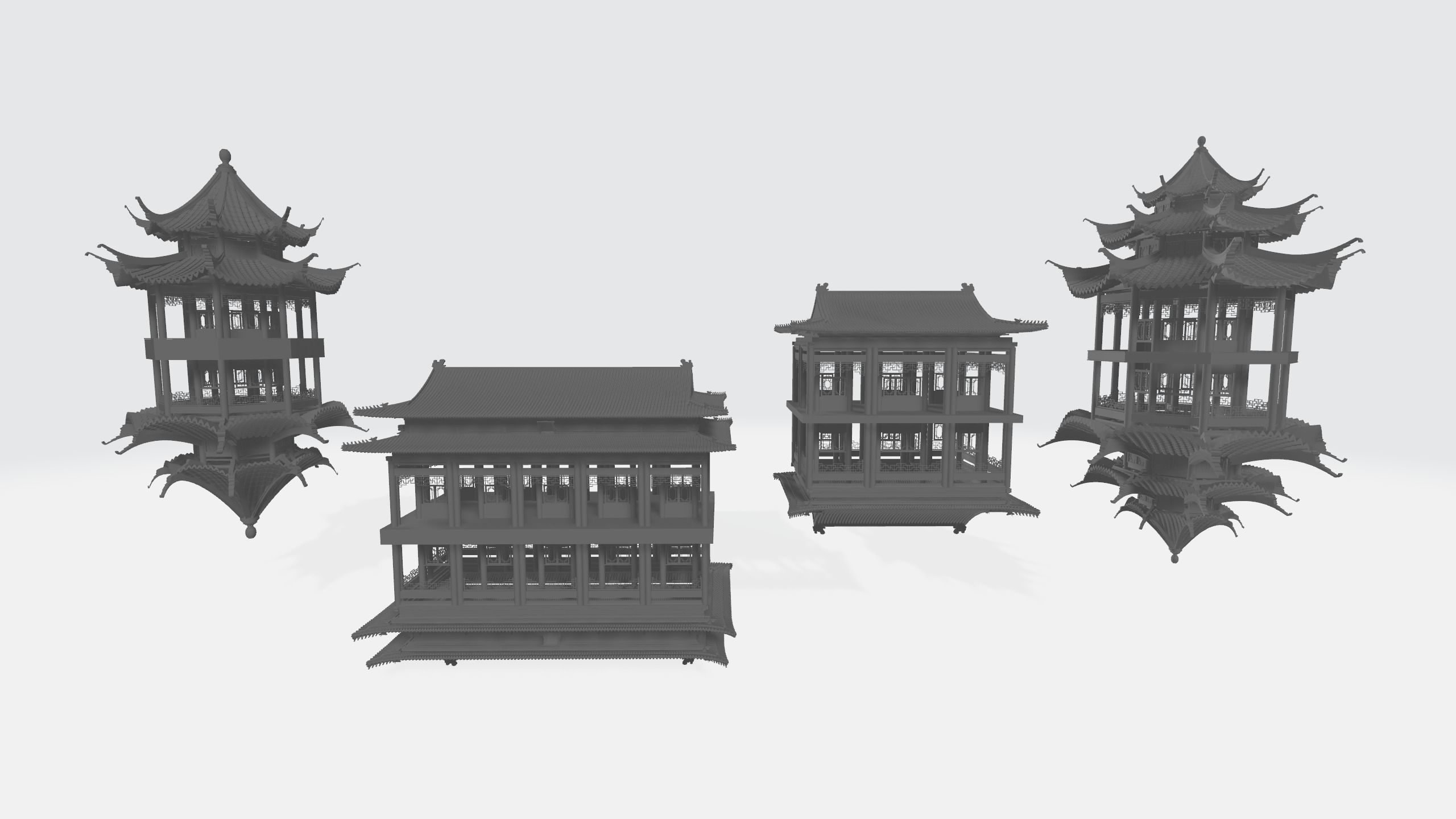 Chinese Ancient Pavilion 3D model_1