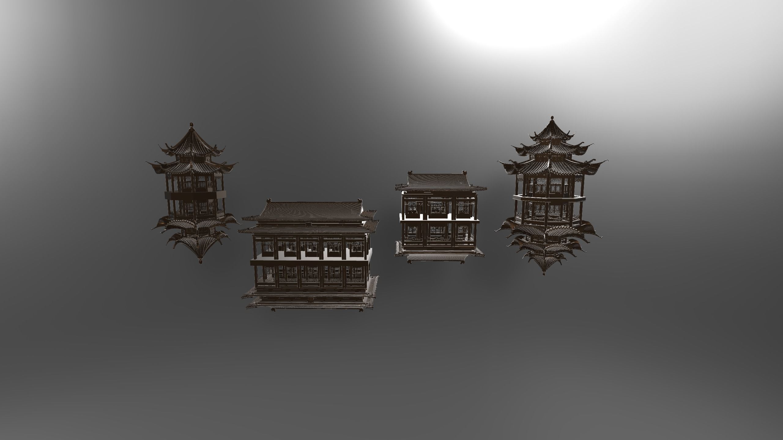 Chinese Ancient Pavilion 3D model_8