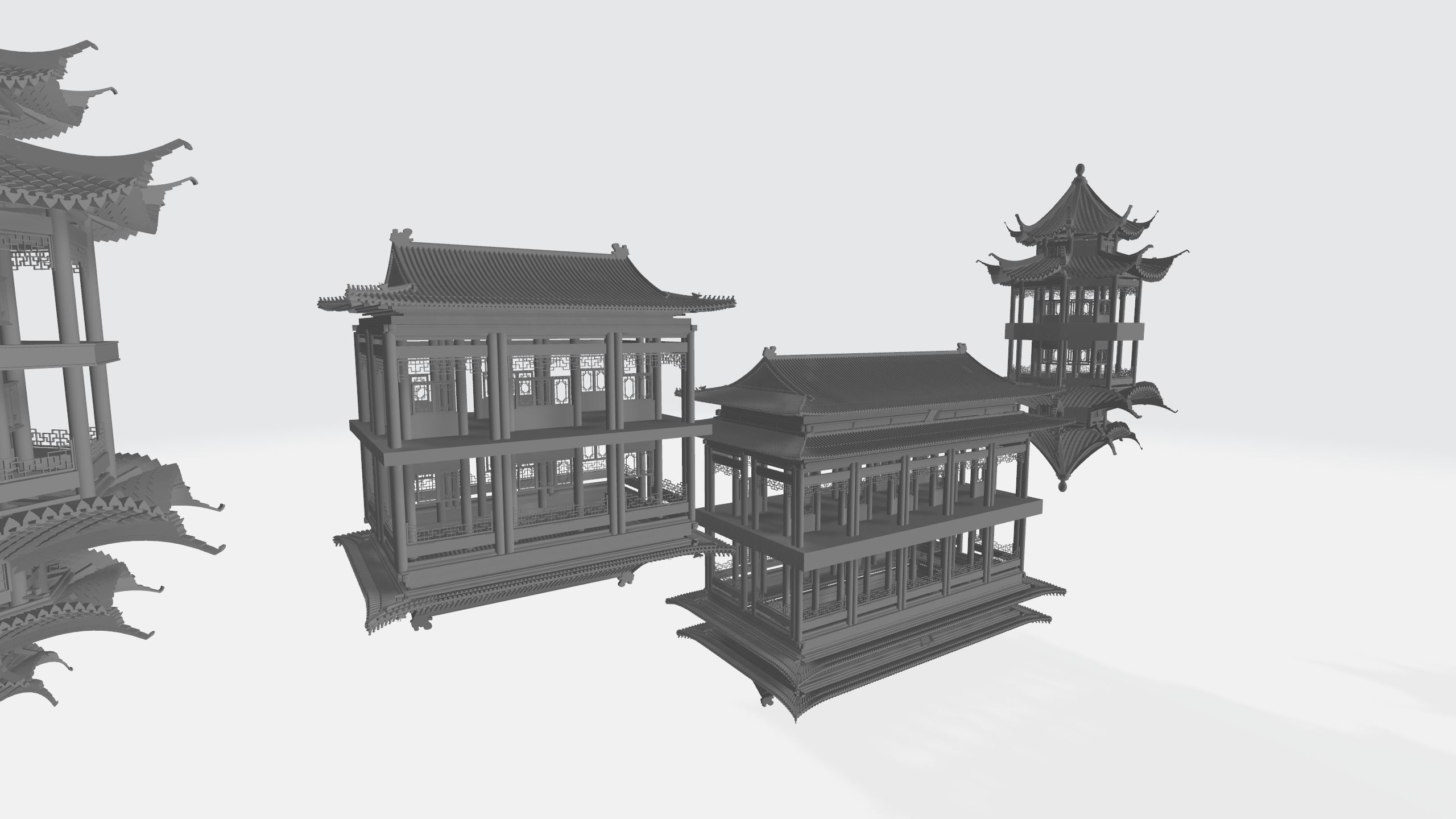 Chinese Ancient Pavilion 3D model_3
