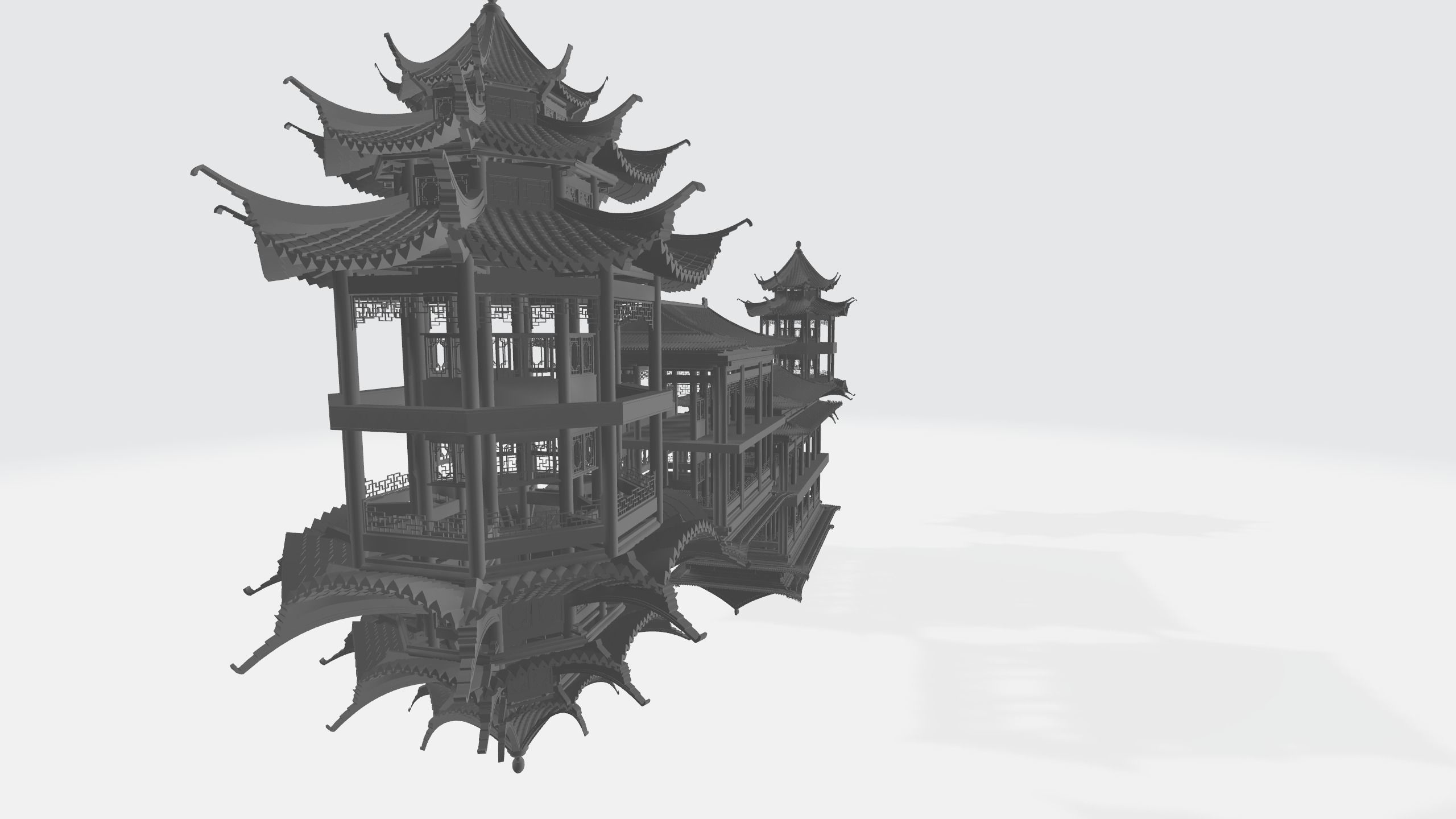 Chinese Ancient Pavilion 3D model_7