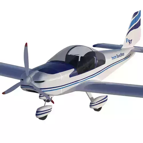 Evector EV 97 ultralight aircraft low-mid poly 3d model Low-poly 3D model