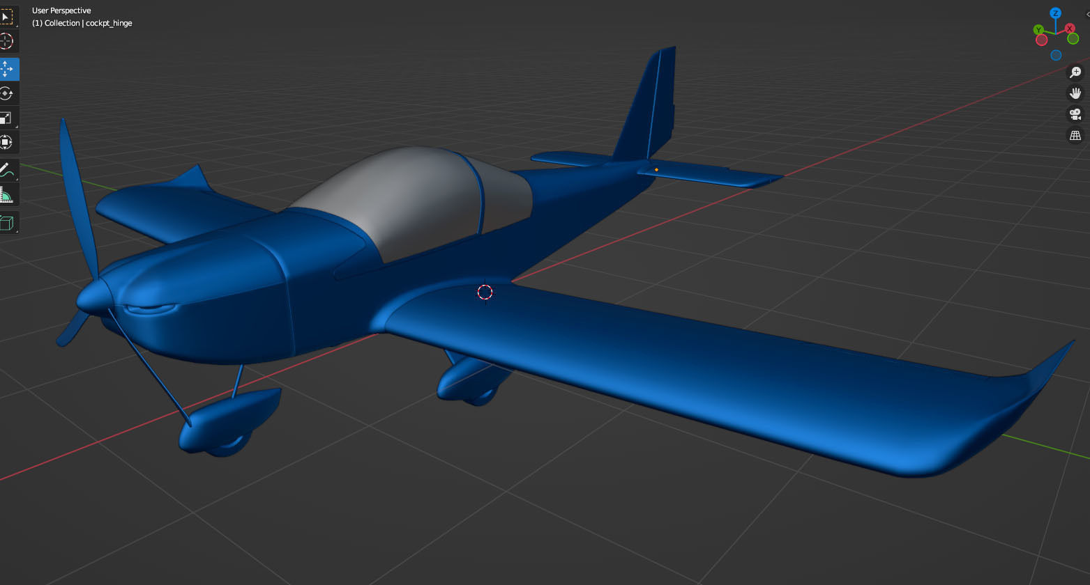 Evector EV 97 ultralight aircraft low-mid poly 3d model Low-poly 3D model_13