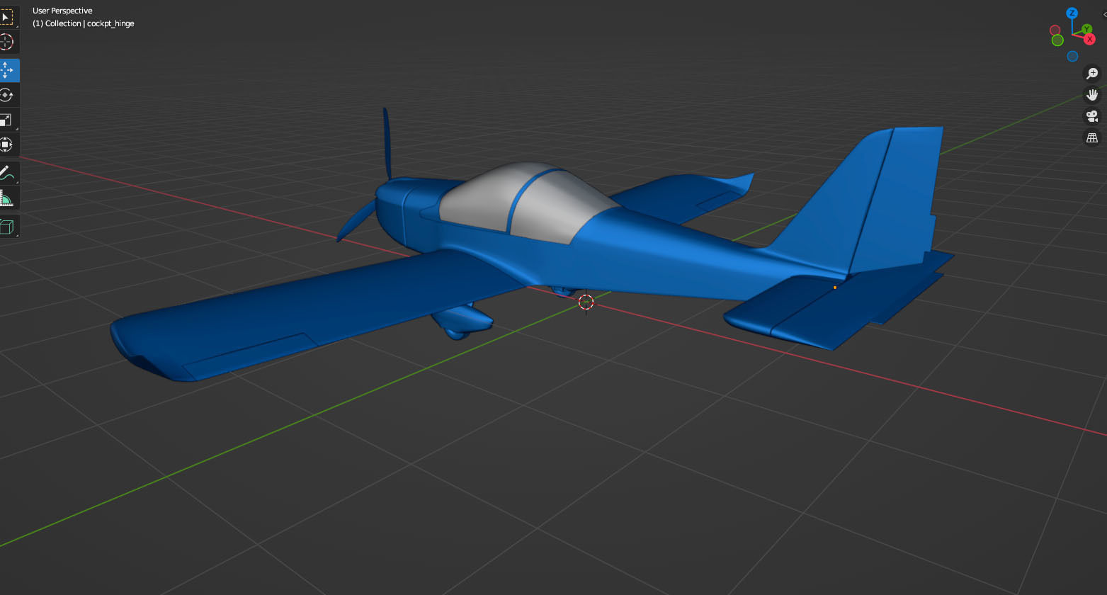 Evector EV 97 ultralight aircraft low-mid poly 3d model Low-poly 3D model_15