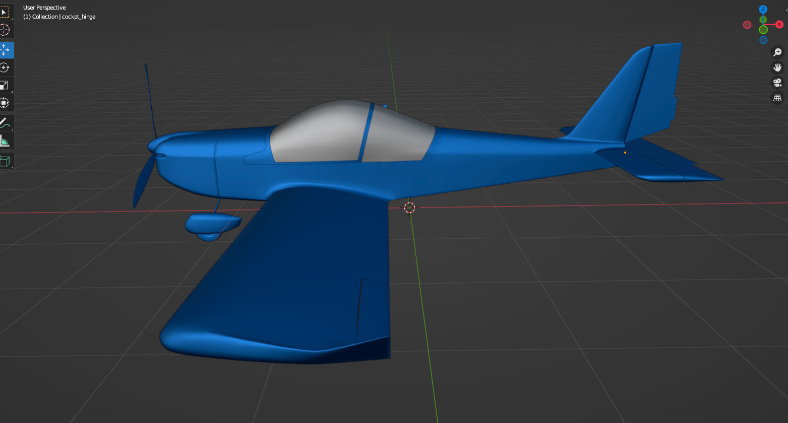 Evector EV 97 ultralight aircraft low-mid poly 3d model Low-poly 3D model_14