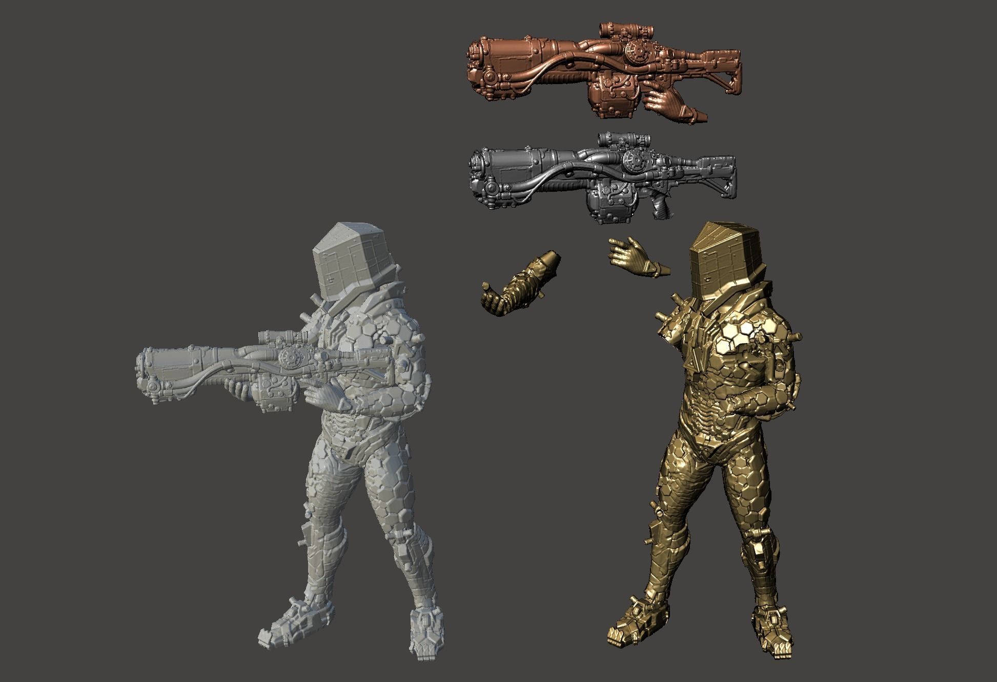 Wolfenstein Commander Model WOLFENSTEIN POWERARMOR LASERKRAFTWERK TNO High-Poly STL 3D model 3D ...