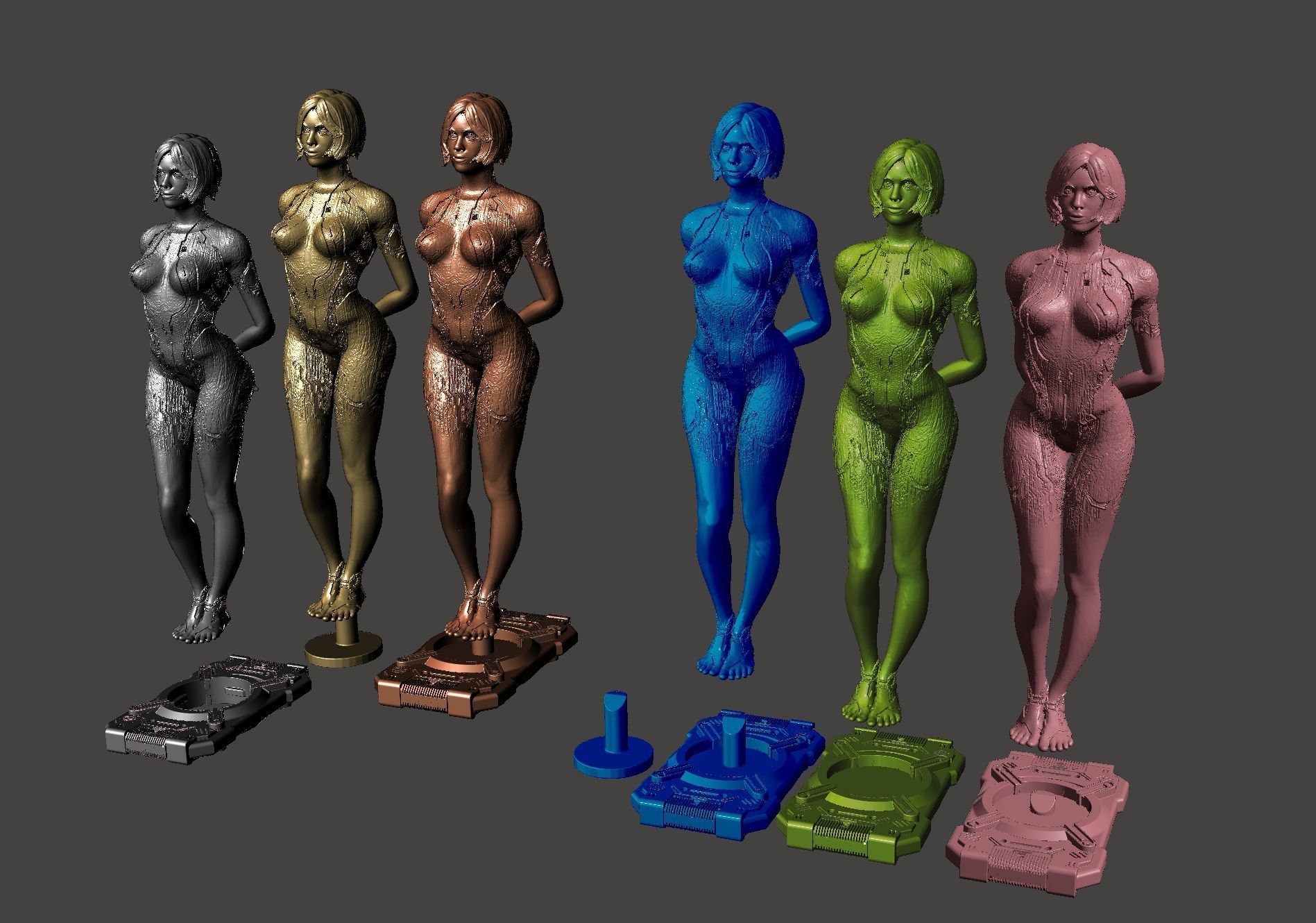 CORTANA HALO 4 - ULTRA HIGH DETAILED SURFACE-GAME ACCURATE STL 3D print model_20