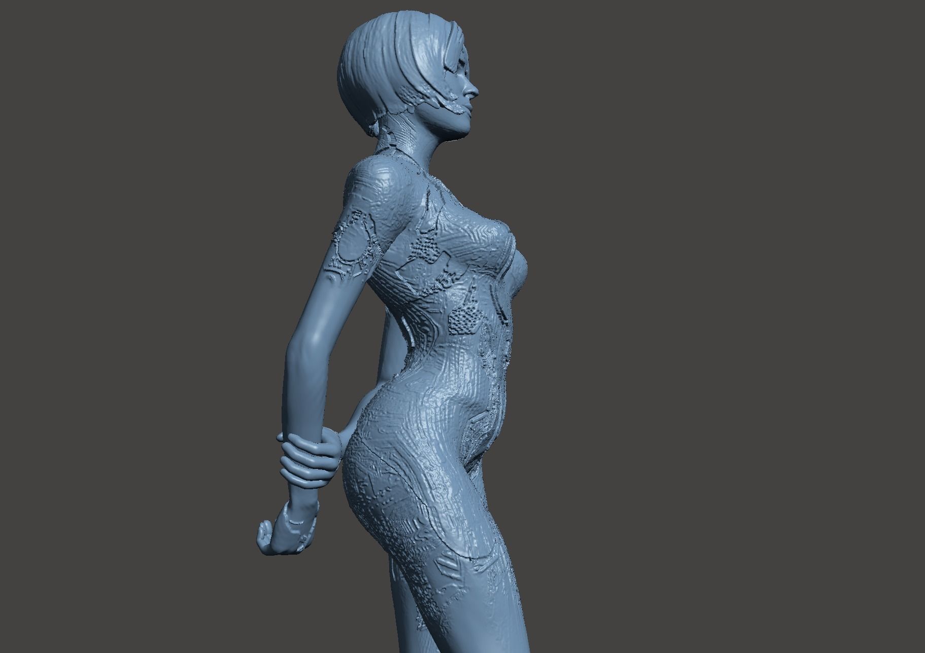 CORTANA HALO 4 - ULTRA HIGH DETAILED SURFACE-GAME ACCURATE STL 3D print model_31