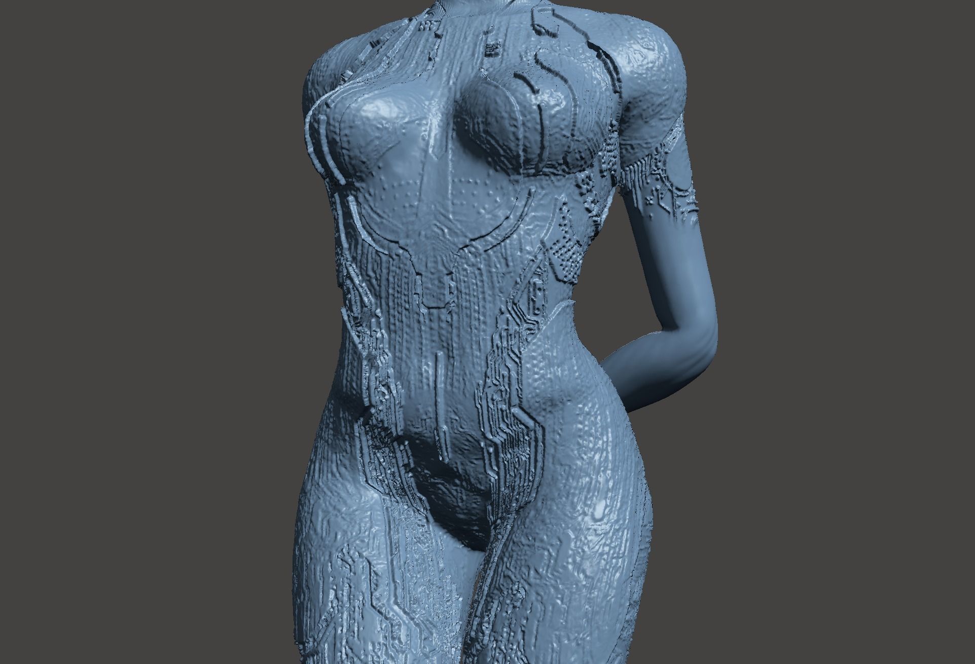 CORTANA HALO 4 - ULTRA HIGH DETAILED SURFACE-GAME ACCURATE STL 3D print model_32