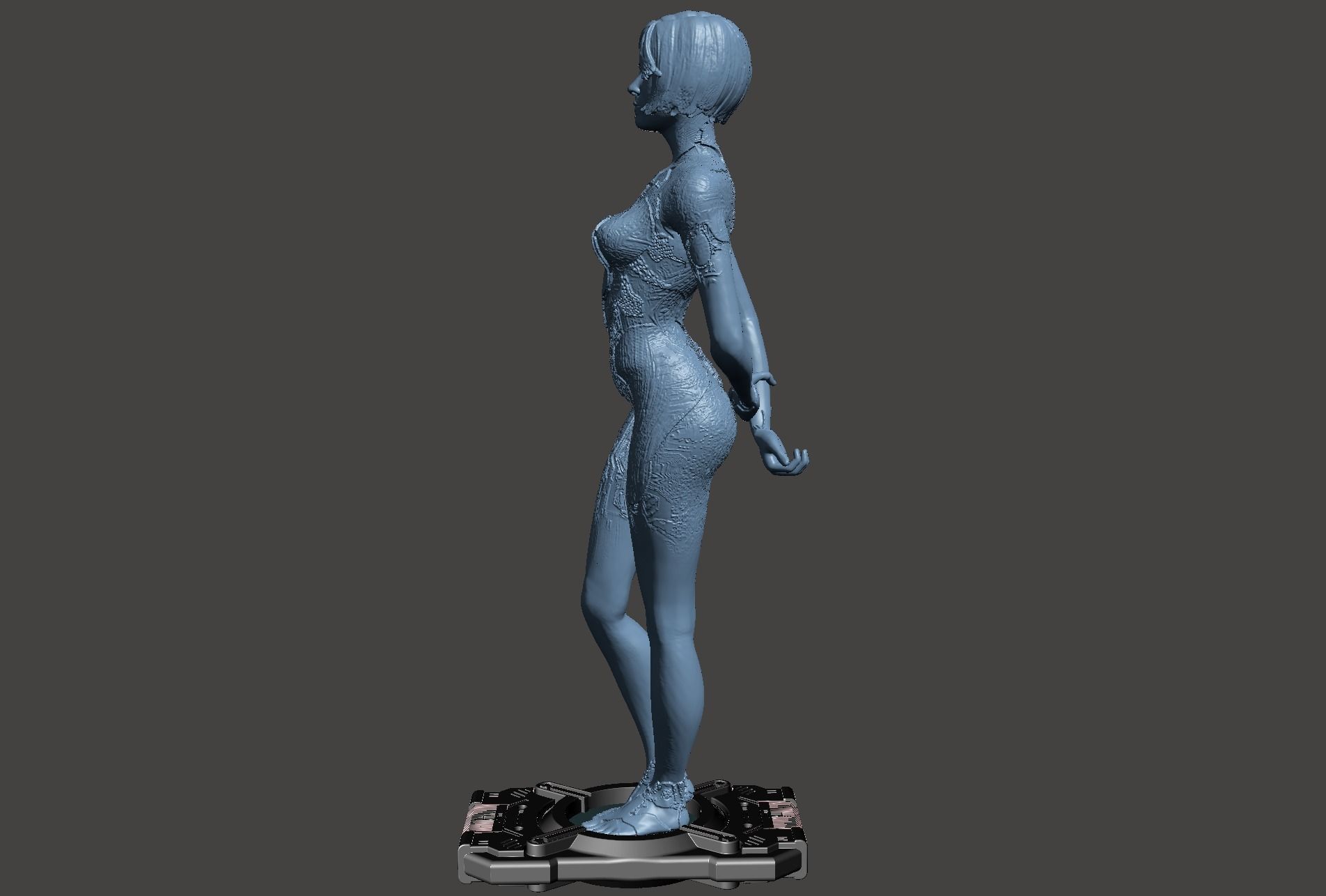 CORTANA HALO 4 - ULTRA HIGH DETAILED SURFACE-GAME ACCURATE STL 3D print model_4