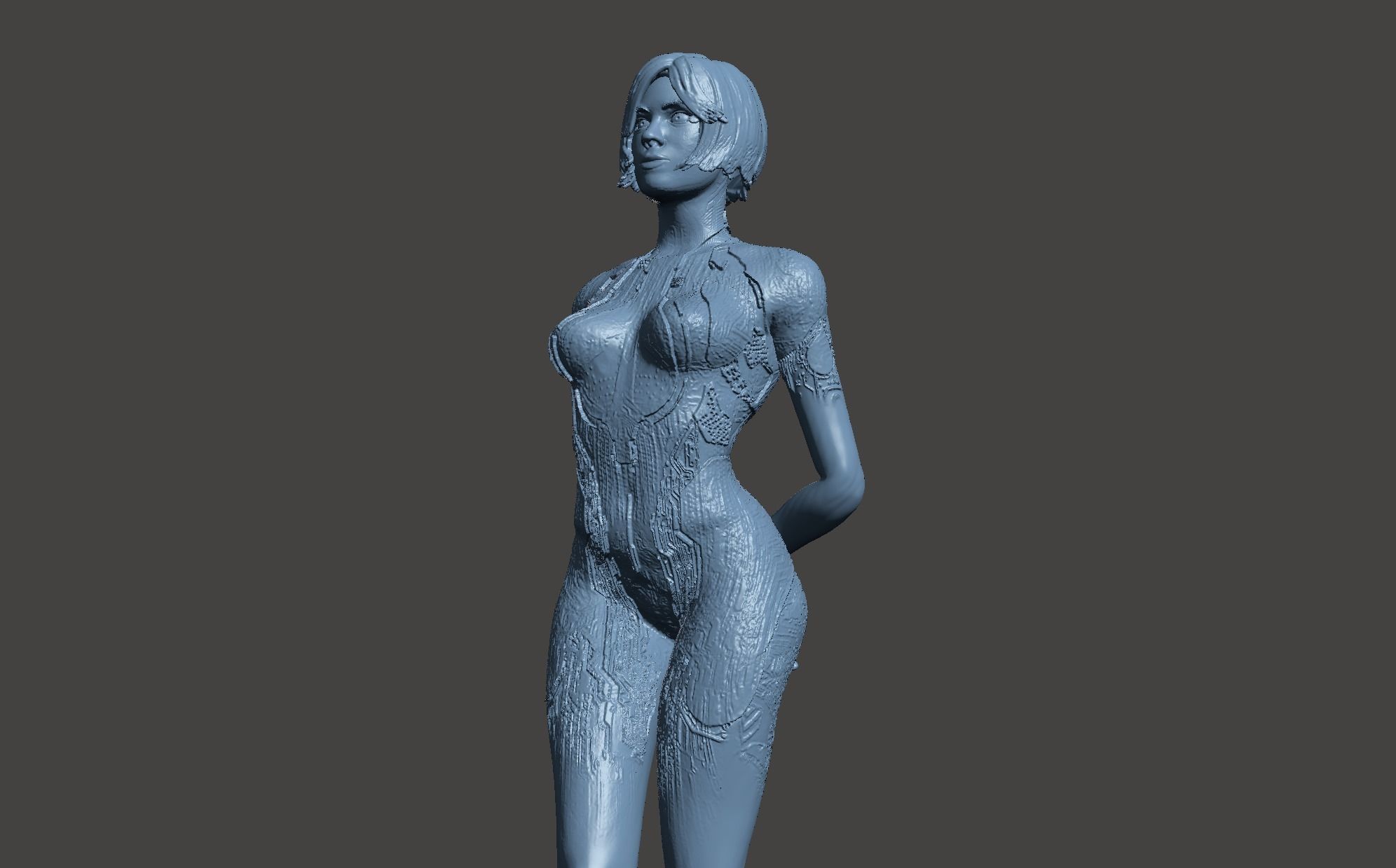 CORTANA HALO 4 - ULTRA HIGH DETAILED SURFACE-GAME ACCURATE STL 3D print model_5
