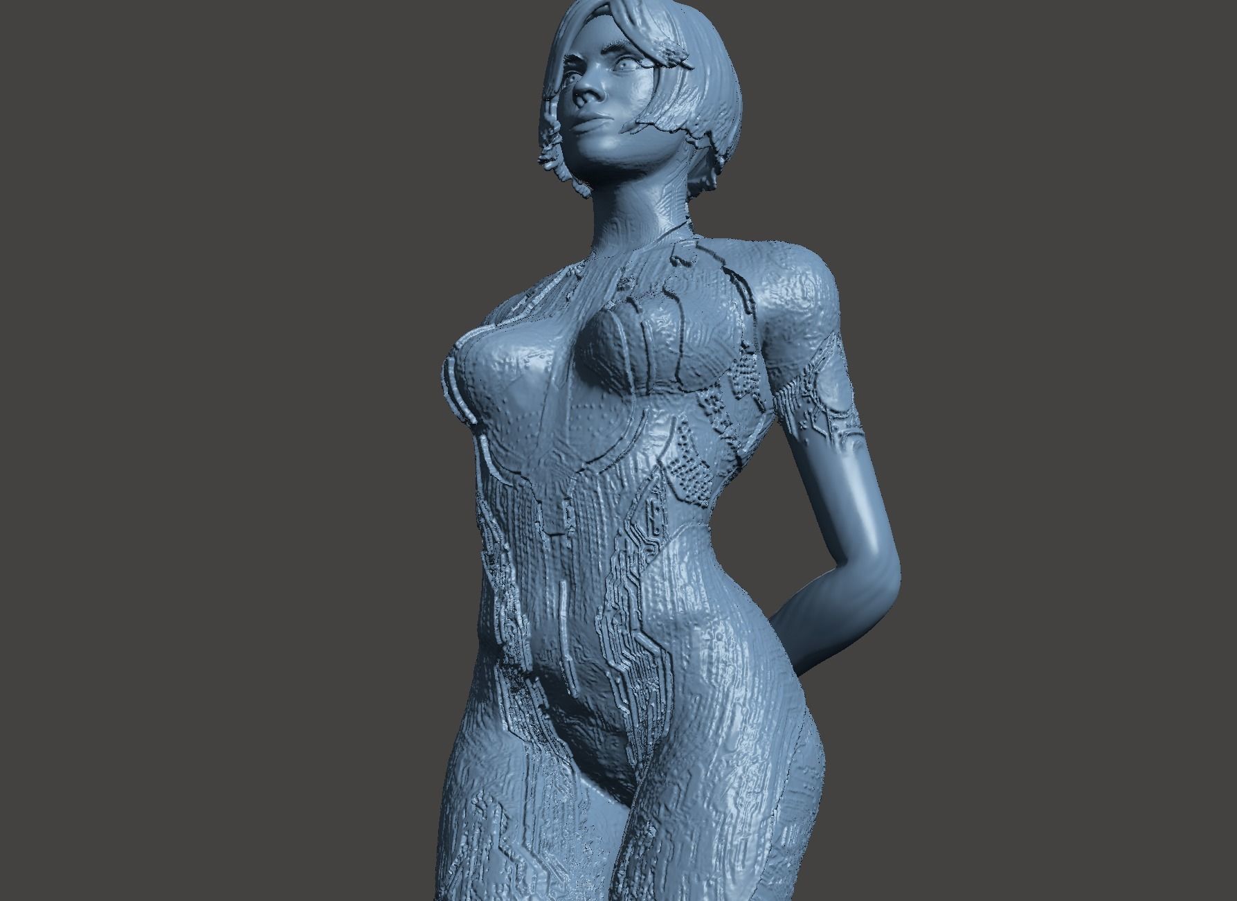 CORTANA HALO 4 - ULTRA HIGH DETAILED SURFACE-GAME ACCURATE STL 3D print model_2