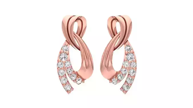 Women Diamond Earrings 3dm STL OBJ FBX Renders Details