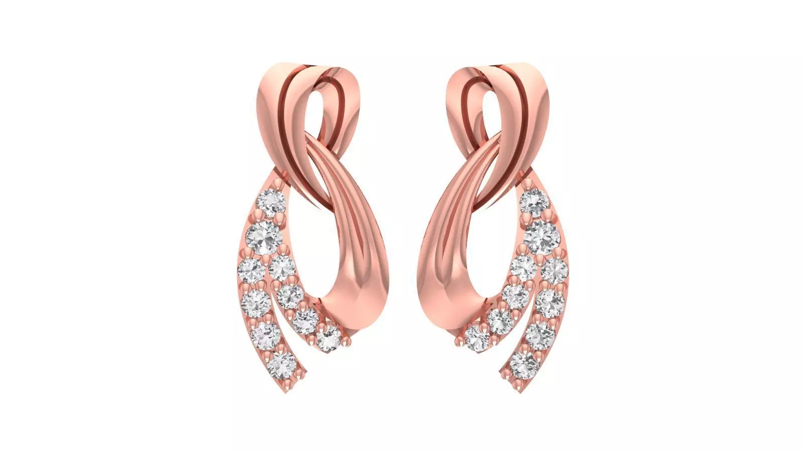 Women Diamond Earrings 3dm STL OBJ FBX Renders Details 3D print model