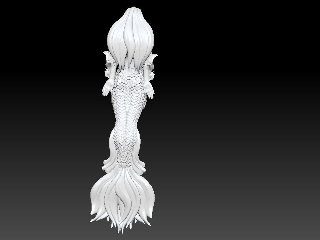 Mermaid figurine on table 3D print model_8