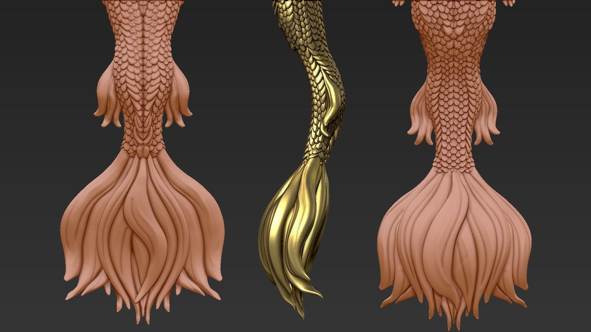 Mermaid figurine on table 3D print model_4