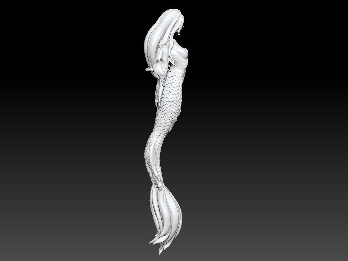 Mermaid figurine on table 3D print model_9