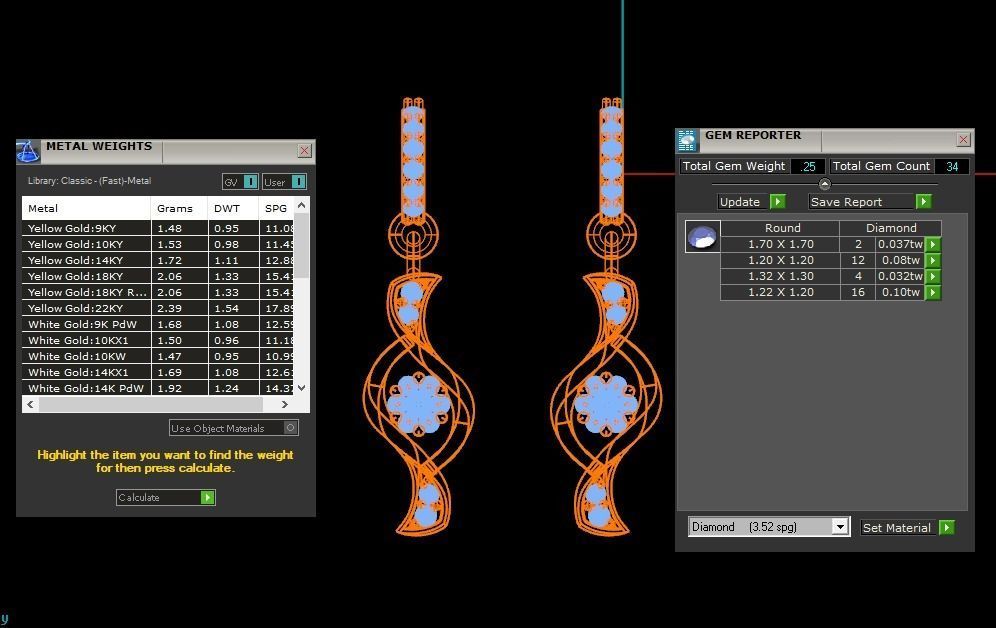 Women Diamond Earrings 3dm STL OBJ FBX Renders Details 3D print model_3